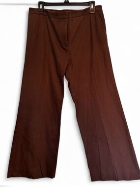 Balenciaga Women’s Fodera Wide Leg Pants in Brown Cotton
